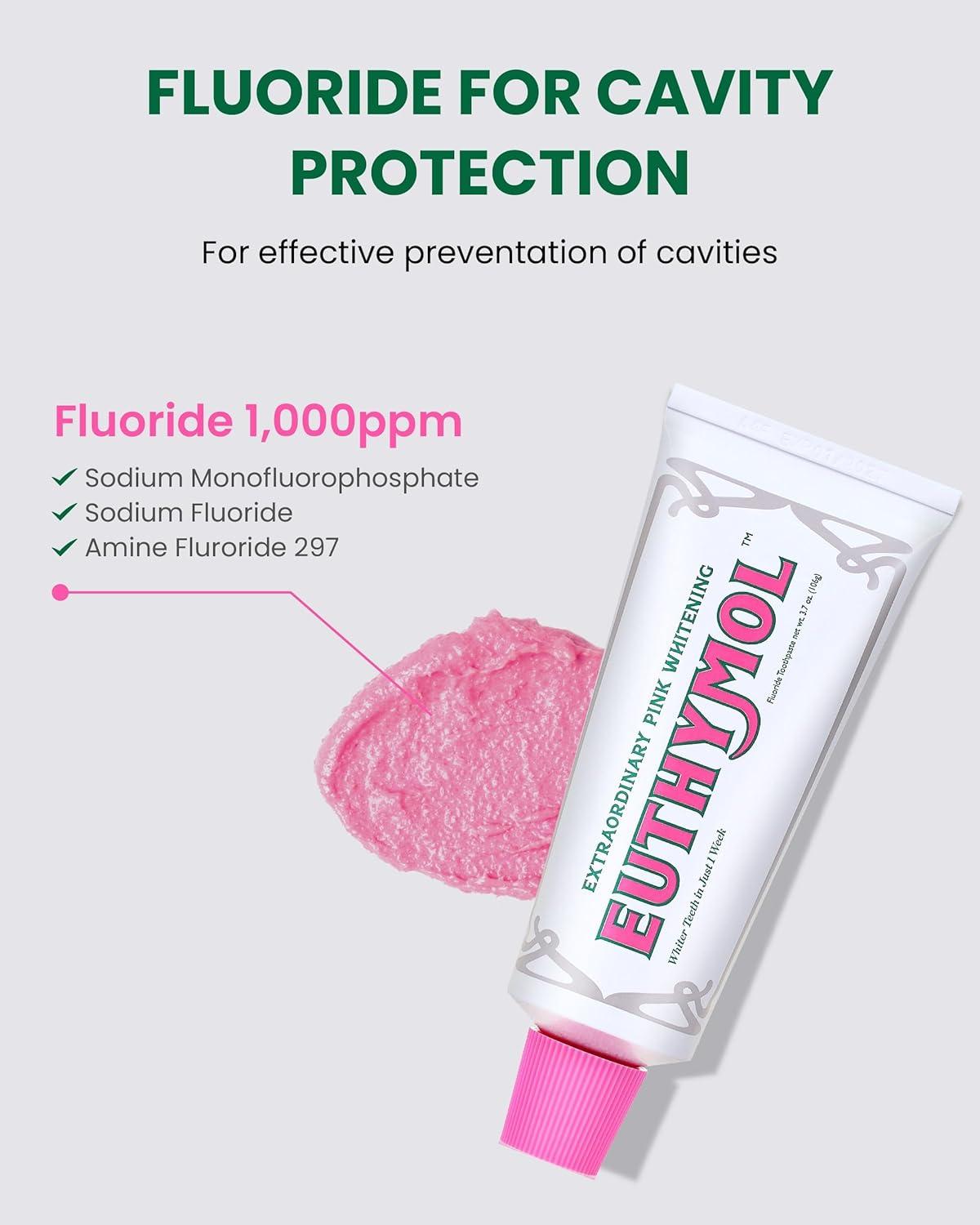 image:imageEUTHYMOL Whitening Toothpaste 37fl oz5 Pack of 5 Stain Removal in 2 Weeks LongLasting Freshness for Sensitive Gum amp Teeth Bad Breath Cavity Prevention Recyclable Aluminum TubePack of 1