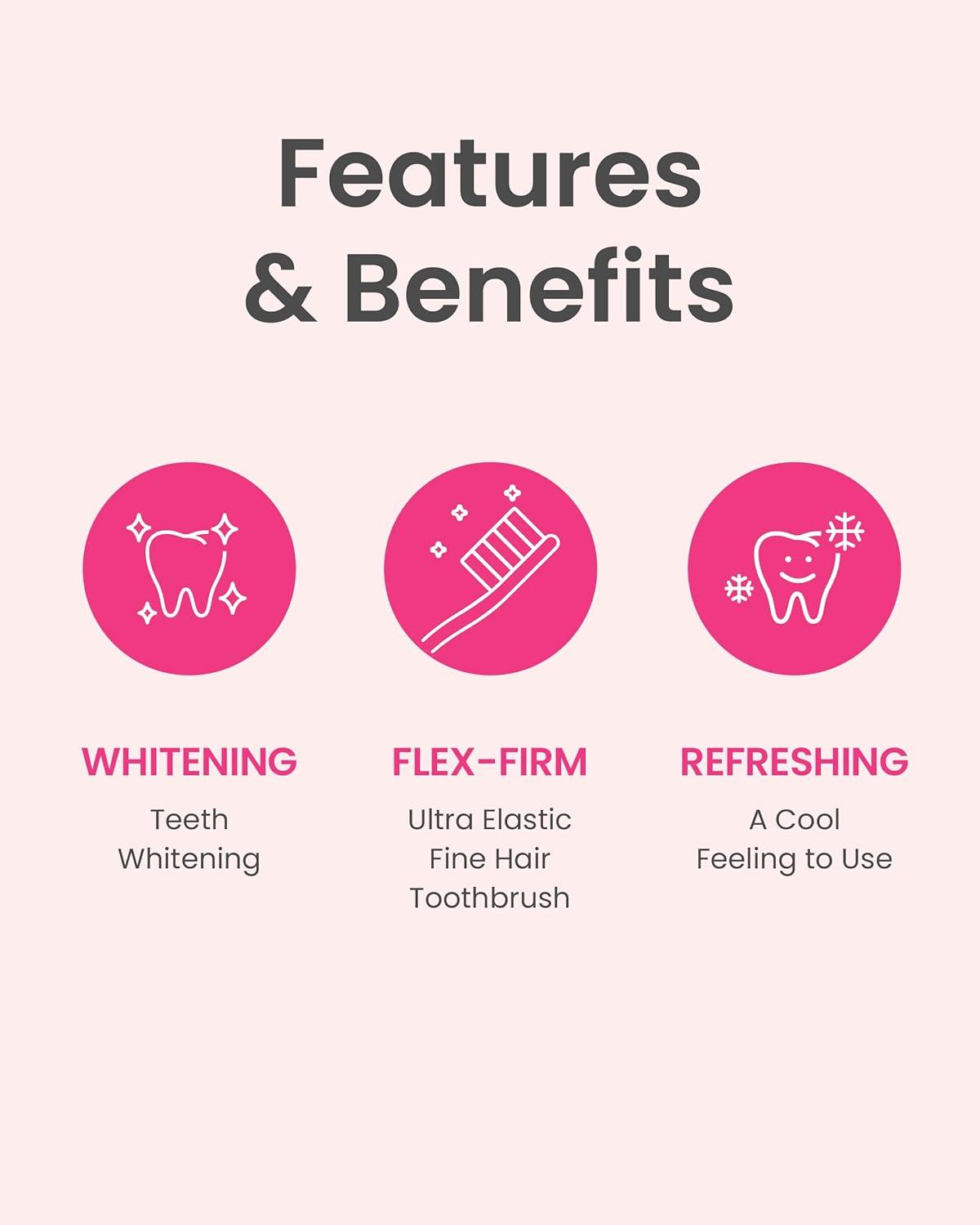 image:imageEUTHYMOL Whitening Toothpaste Pack of 5 and Whitening ToothbrushPink Pack of 6 Stain Removal in 2 Weeks LongLasting Freshness for Sensitive Gum amp TeethPremium Soft DualTension Bristles