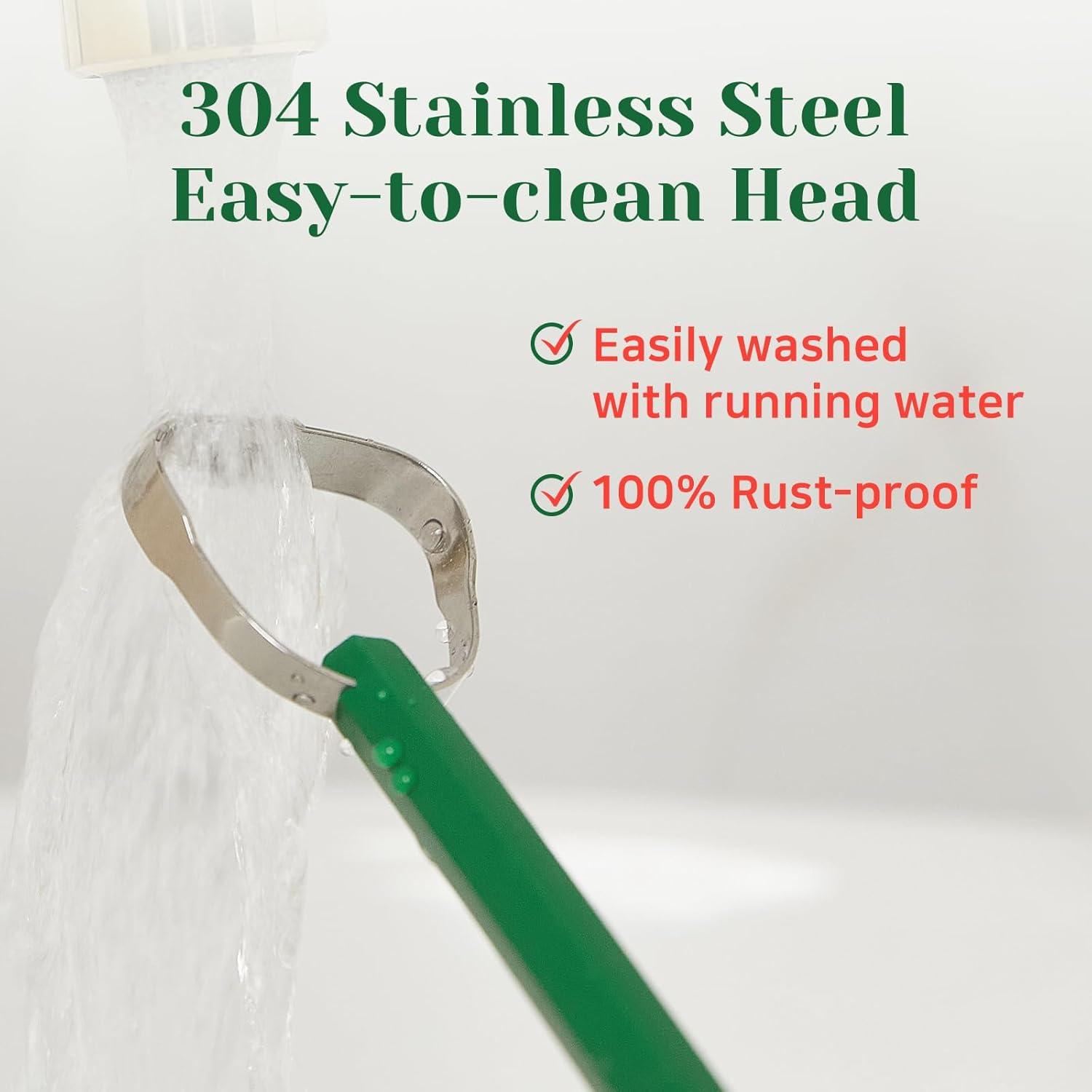 image:imageEuthymol 304 Stainless Steel Tongue Scraper Reduces Bad Breath Removes Tongue Plaque Improves Oral Hygiene Easy to Use amp Clean