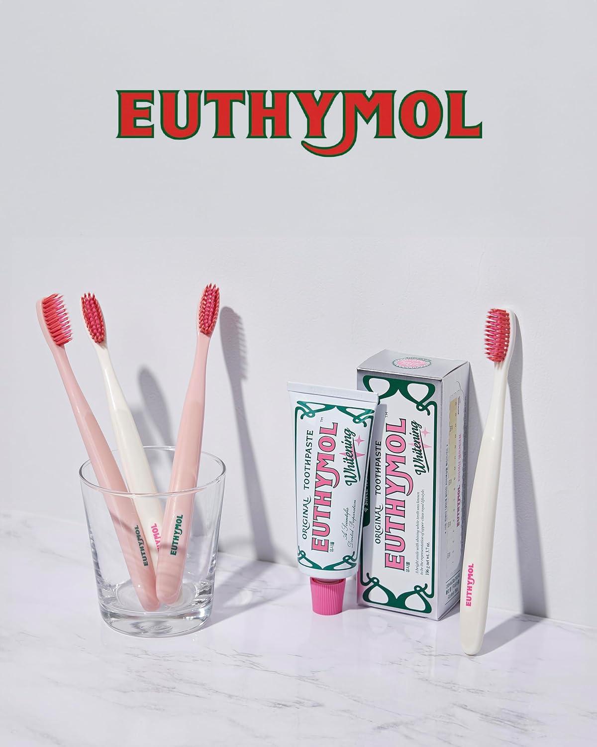 image:imageEuthymol Whitening Toothbrush White 6 Count Premium Soft DualTension Bristles Advanced Plaque Removal Stain ReductionPink