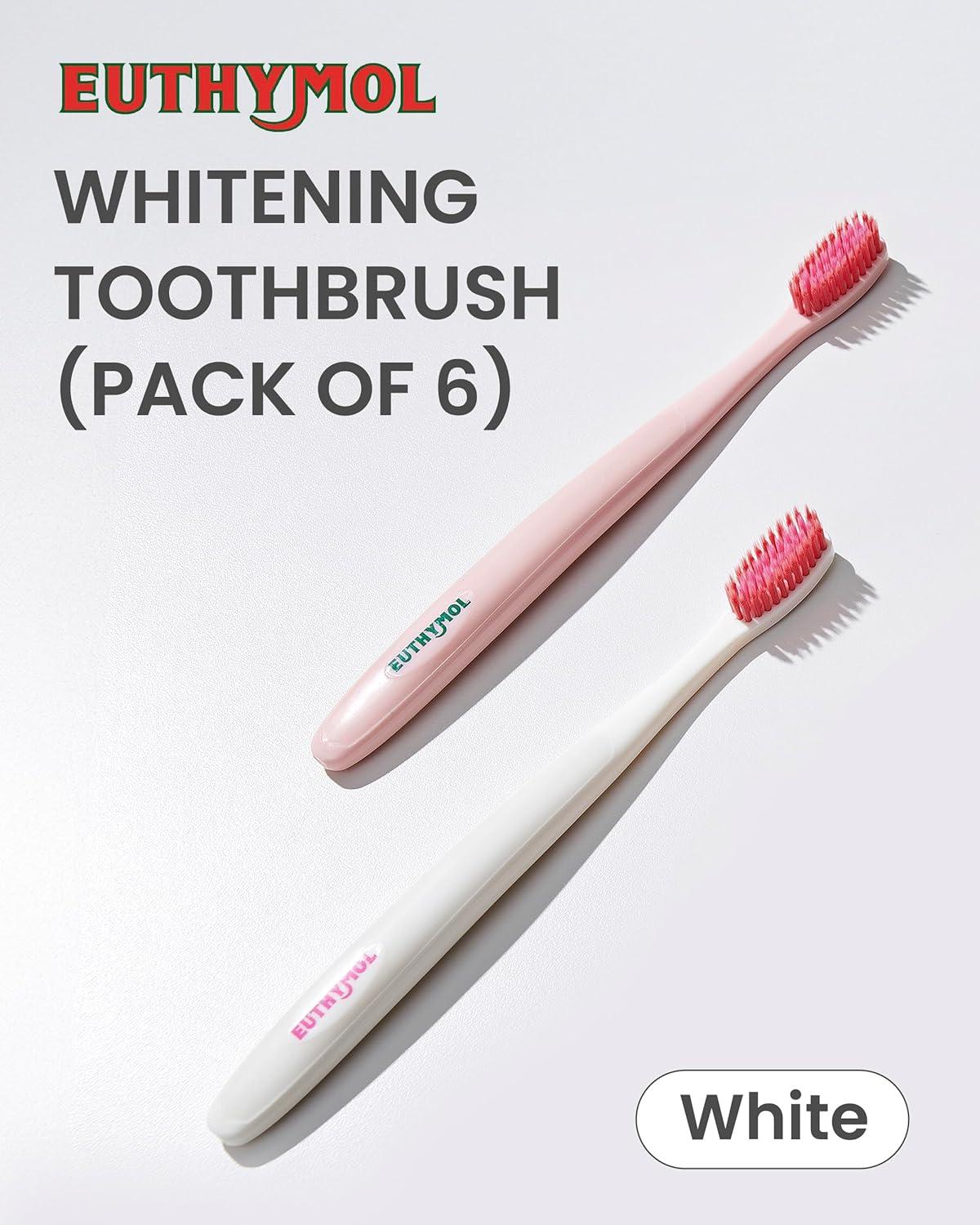 image:imageEuthymol Whitening Toothbrush White 6 Count Premium Soft DualTension Bristles Advanced Plaque Removal Stain ReductionWhite