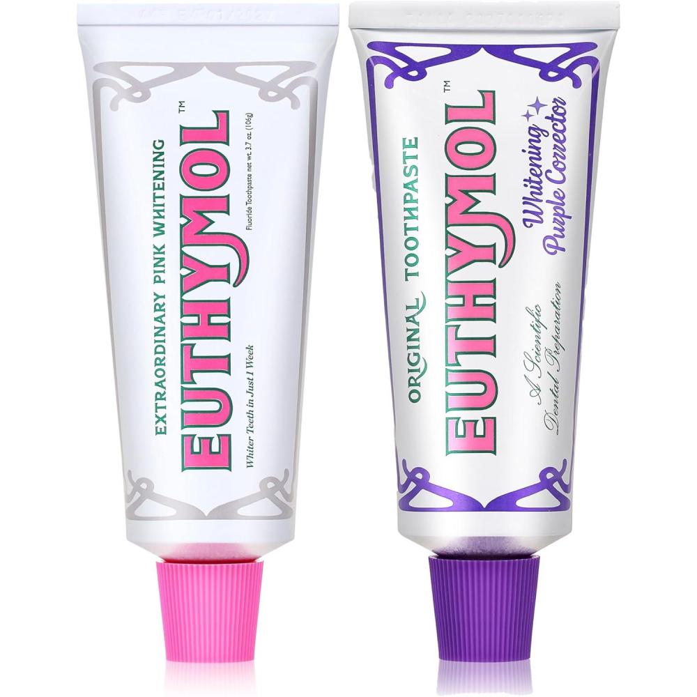 image:imageEUTHYMOL Whitening Duo Bundle 37 oz Each Stain Removal Violet ToneUp for Yellow Teeth Cavity Protection Fresh Breath