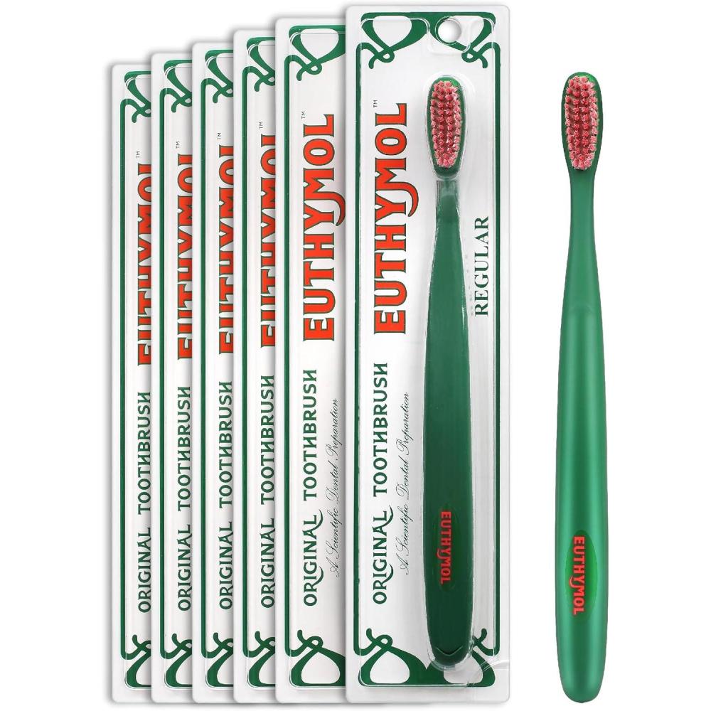 image:imageEuthymol Whitening Toothbrush White 6 Count Premium Soft DualTension Bristles Advanced Plaque Removal Stain ReductionRegular