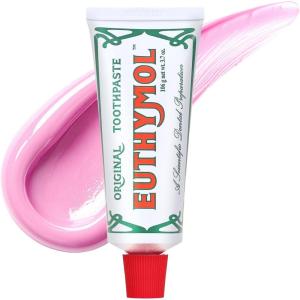 EUTHYMOL Original Pink Toothpaste (3.7fl oz * 2ea/Pack of 2) – Fluoride-Free Toothpaste for Sensitive Teeth & Gum. Bad Breath, Cavity Prevention, 12-Hour Long Lasting Freshness with Wintergreen(3.7 Ounce (Pack of 1))