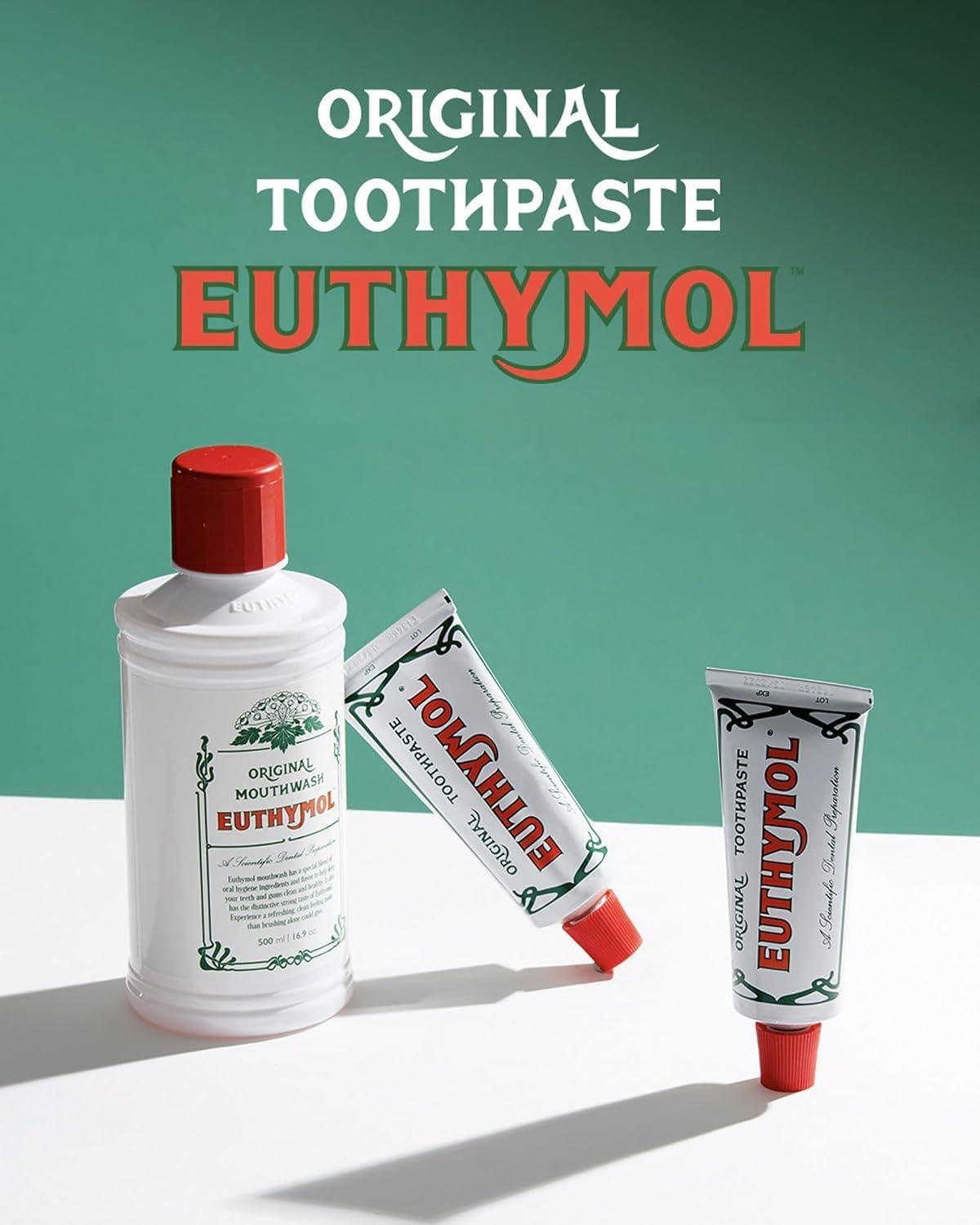 image:imageEUTHYMOL Original Pink Toothpaste 37fl oz3 Pack of 3 FluorideFree Toothpaste for Sensitive Teeth amp Gum Bad Breath Cavity Prevention 12Hour Long Lasting Freshness with Wintergreen37 Ounce Pack of 2