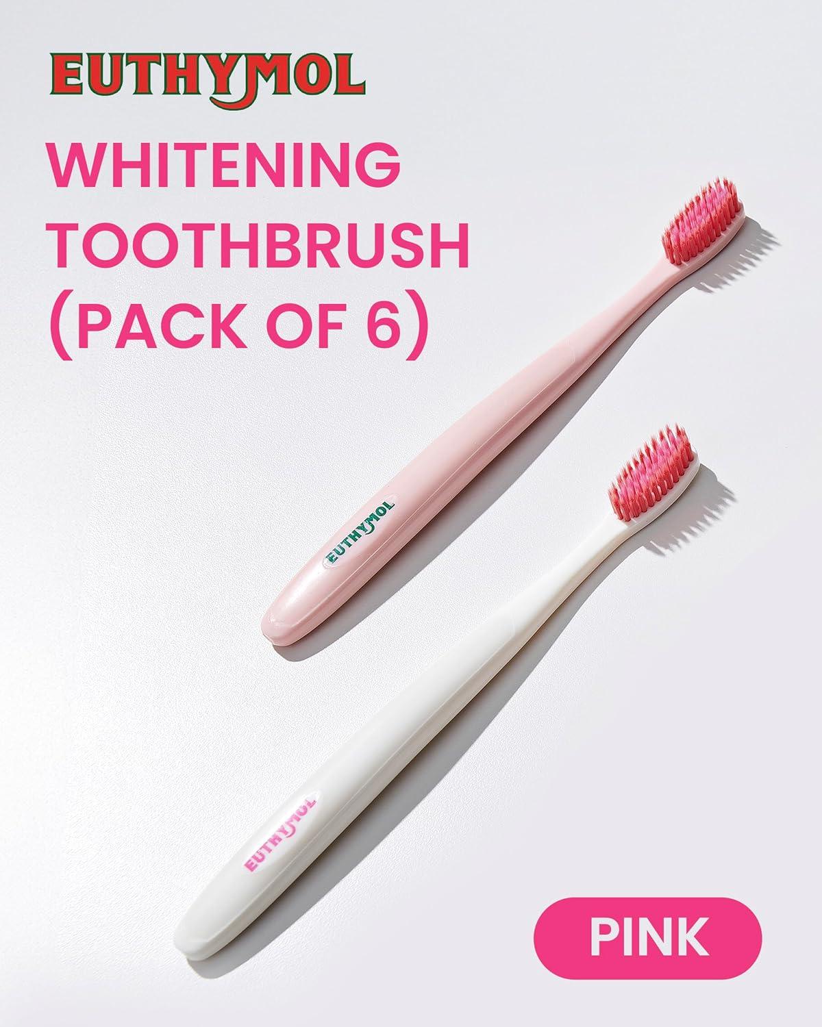 image:imageEUTHYMOL Whitening Toothpaste Pack of 3 and Whitening ToothbrushPink Pack of 6 Stain Removal in 2 Weeks LongLasting Freshness for Sensitive Gum amp TeethPremium Soft DualTension Bristles