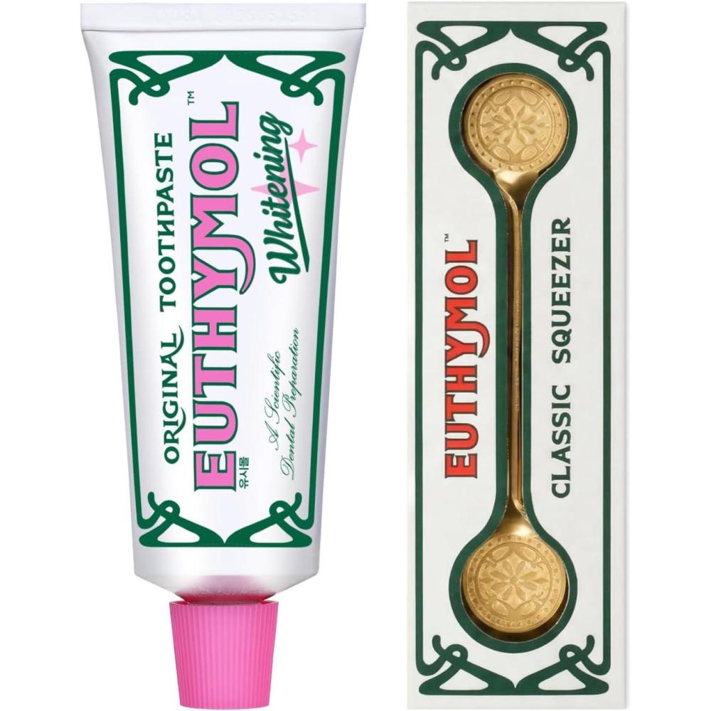 image:imageEUTHYMOL Vintage Whitening Duo  Whitening Toothpaste amp Classic Gold Tube Squeezer Set