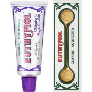 EUTHYMOL Vintage Purple Whitening Duo – Purple Whitening Toothpaste & Classic Gold Tube Squeezer Set