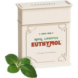 EUTHYMOL Pink Dental Floss (50m) – Plaque Removal Woven Floss with Fresh Mint & Vegan Wax Coating, Slim & Tight Design, Ideal Travel Floss