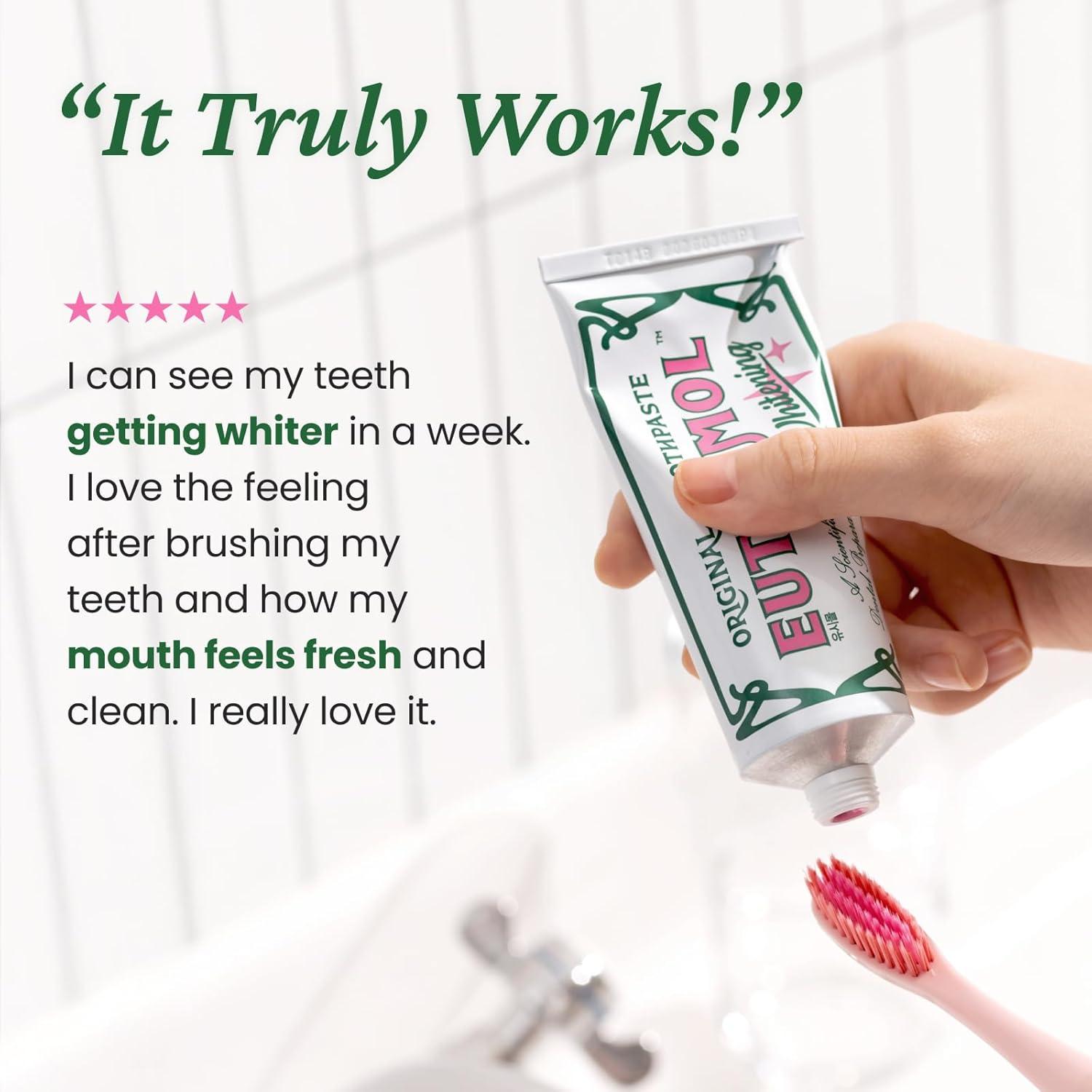 image:imageEUTHYMOL Whitening Toothpaste 37fl oz2 Pack of 2 Stain Removal in 2 Weeks LongLasting Freshness for Sensitive Gum amp Teeth Bad Breath Cavity Prevention Recyclable Aluminum TubePack of 1
