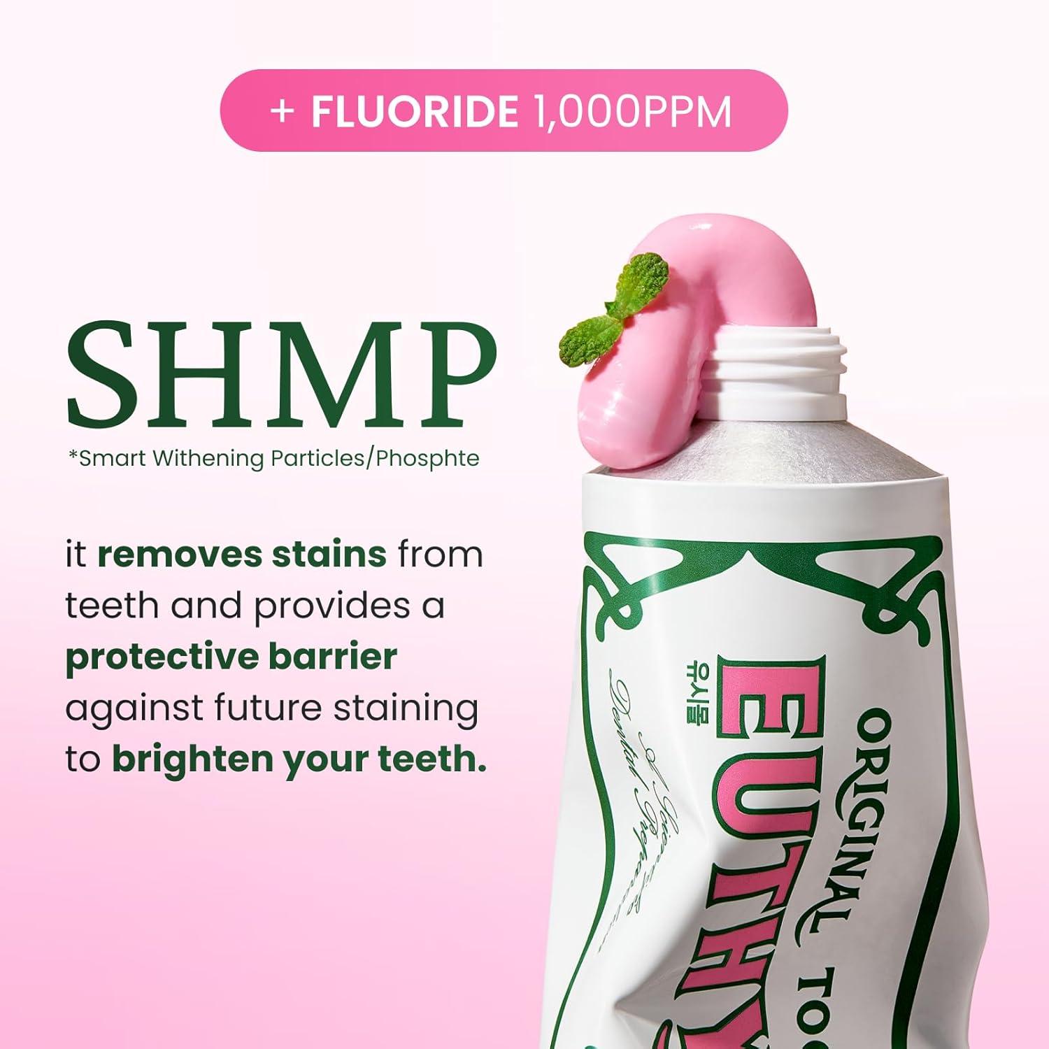 image:imageEUTHYMOL Whitening Toothpaste 37fl oz2 Pack of 2 Stain Removal in 2 Weeks LongLasting Freshness for Sensitive Gum amp Teeth Bad Breath Cavity Prevention Recyclable Aluminum TubePack of 1